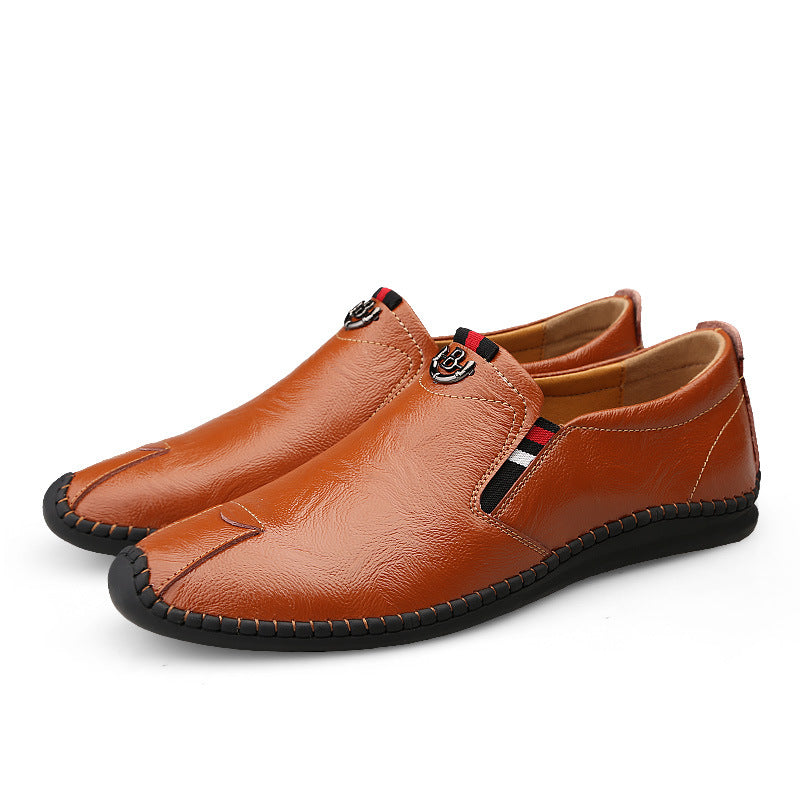 Men's Casual Breathable Leather Soft-soled Driving Shoes