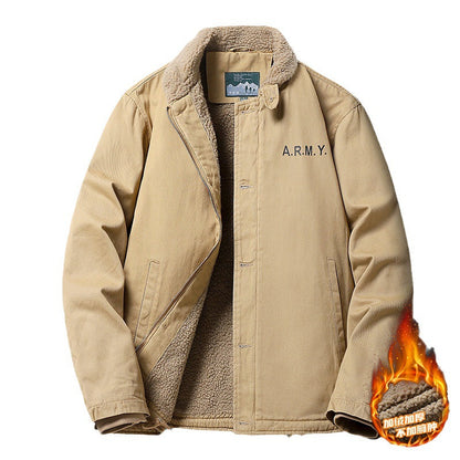 Thickened fleece vintage jacket