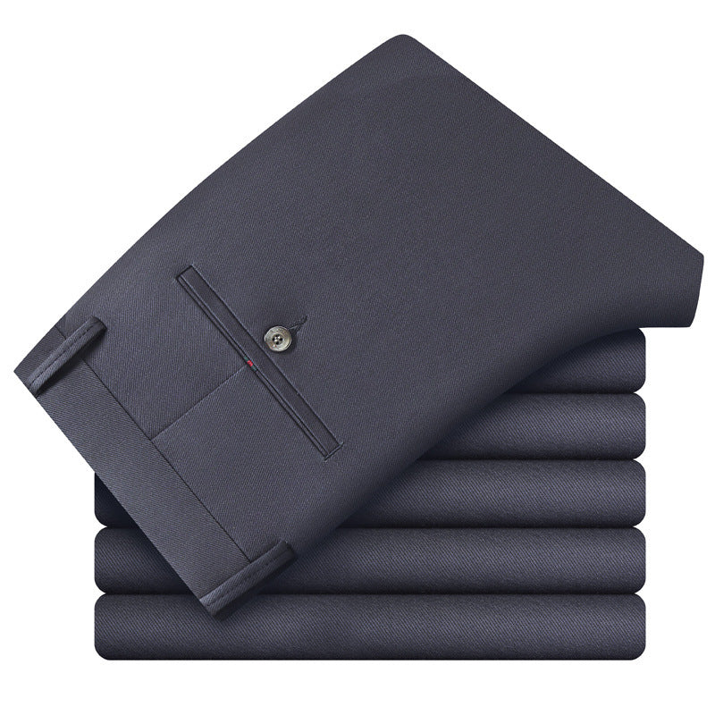 Men's Anti-wrinkle Soft Business Casual Stretch Straight Trousers