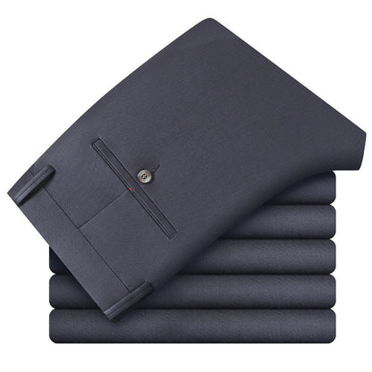 Men's Anti-wrinkle Soft Business Casual Stretch Straight Trousers