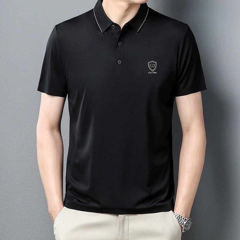Solid Color Casual Short-sleeved Polo Shirt