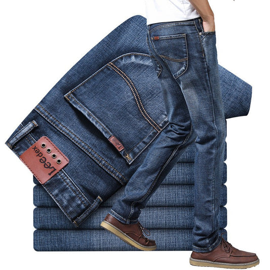 Men's Business High Waist Straight Loose Jeans