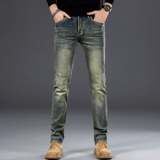 Vintage stretch straight-leg jeans
