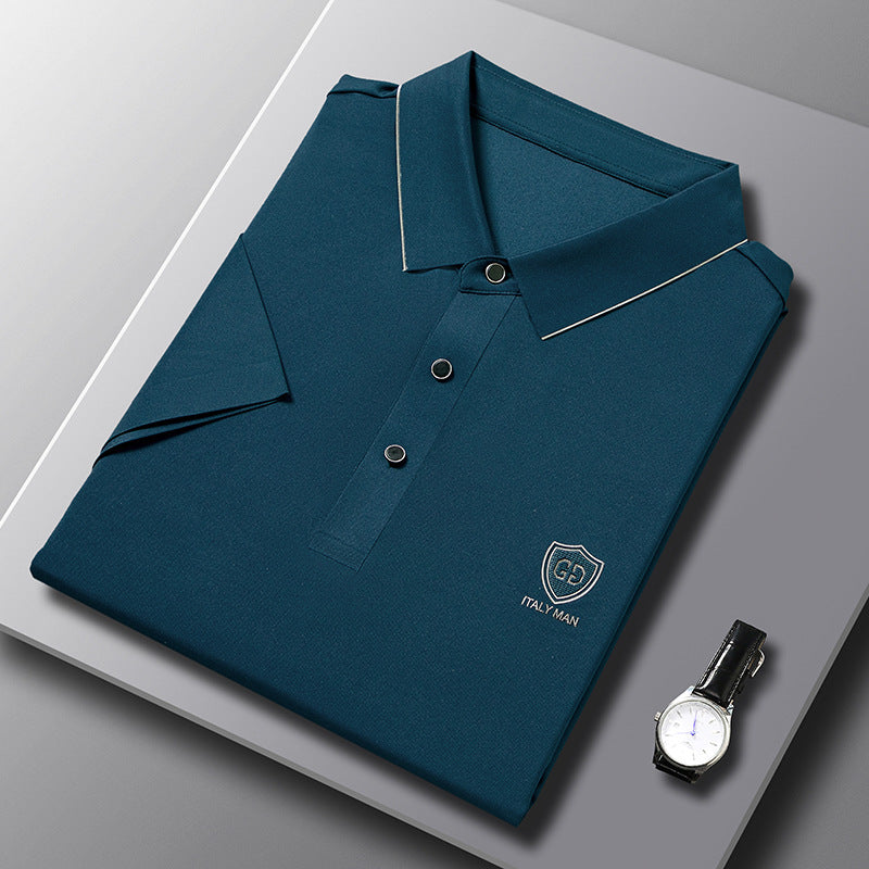Solid Color Casual Short-sleeved Polo Shirt