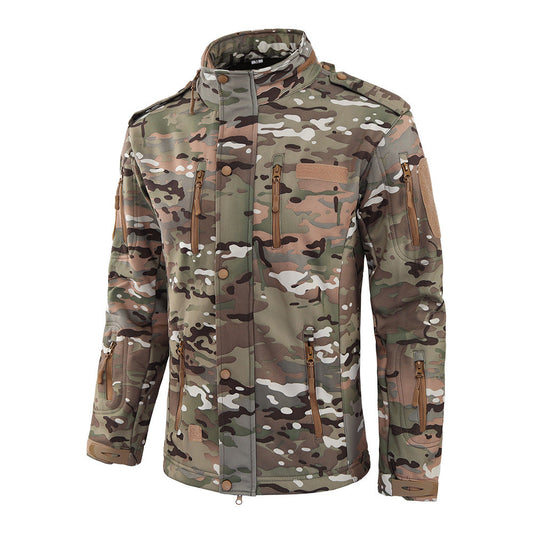 Multi-pocket Fleece Hooded Jacket