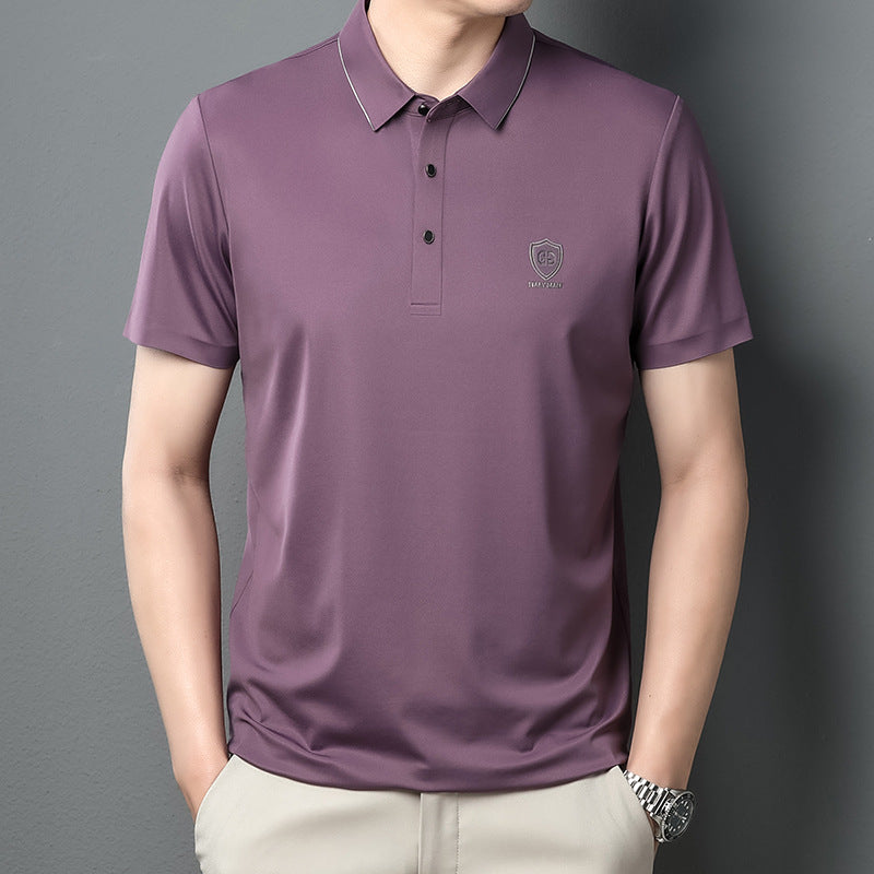 Solid Color Casual Short-sleeved Polo Shirt