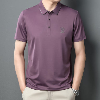 Solid Color Casual Short-sleeved Polo Shirt