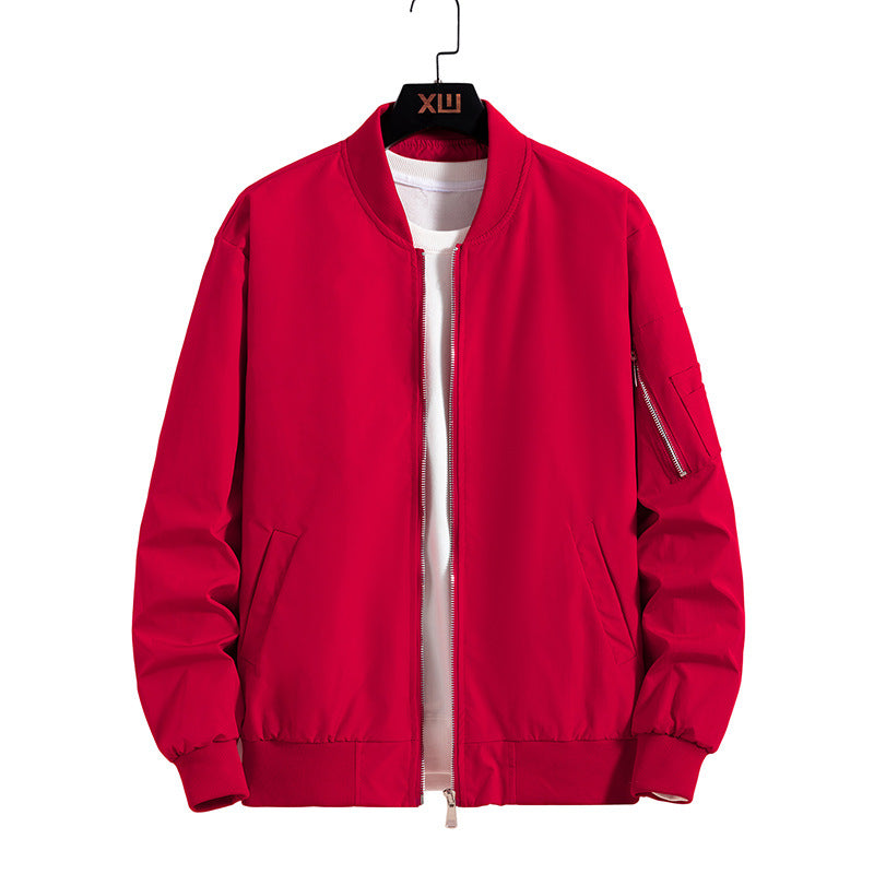 Men's Casual Embroidered Bomber Jacket
