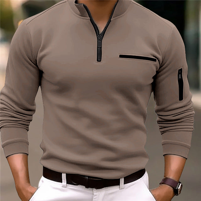 Men's Athletic Arm Zip POLO Shirt