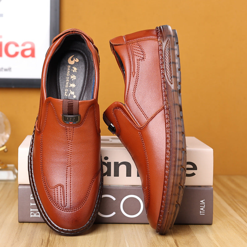 Men's Trendy Tendon Soft Sole Non-slip Versatile Casual Leather Shoes