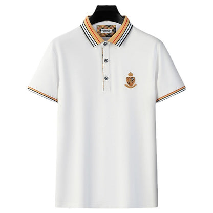 Men's High-end Mulberry Silk Loose Business Casual POLO Shirt