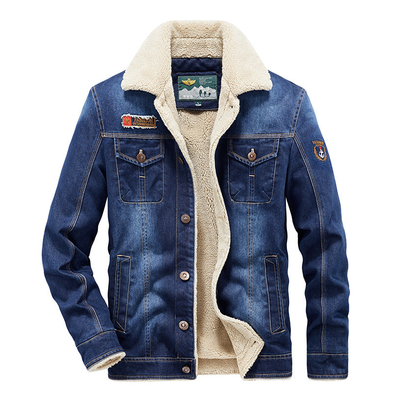 Warm velvet thickened trendy casual loose jacket