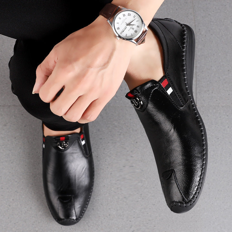 Men's Casual Breathable Leather Soft-soled Driving Shoes