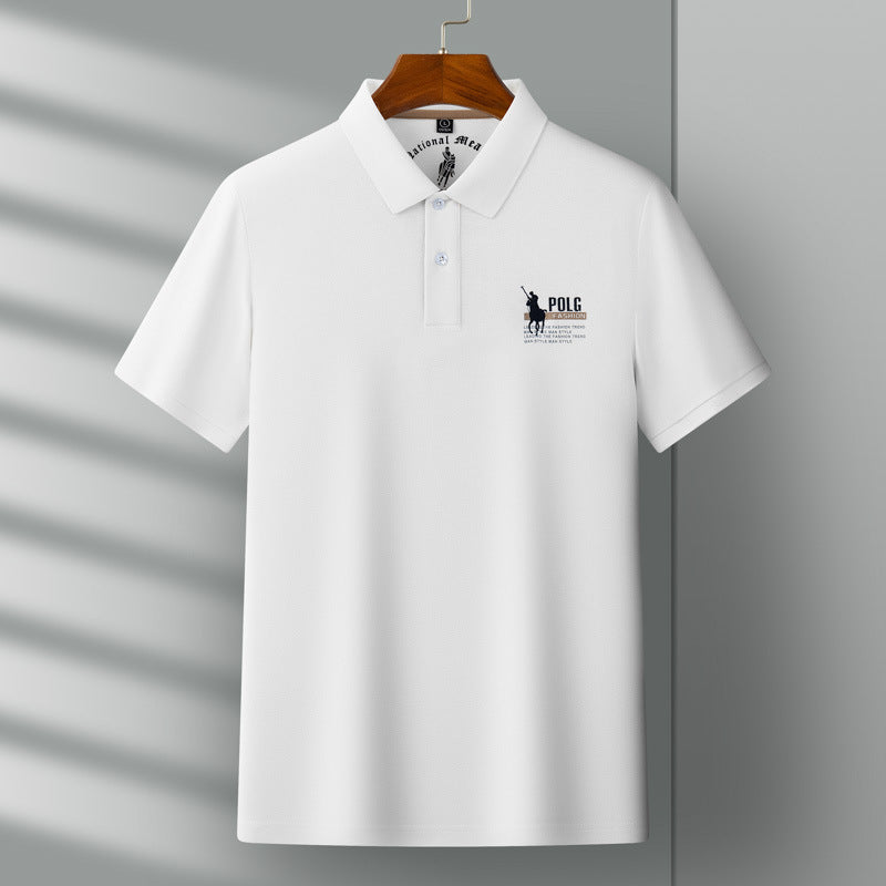 Men's New Pure Cotton Business Embroidered Polo Shirt