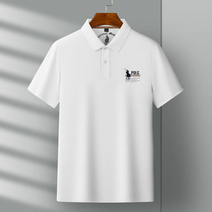 Men's New Pure Cotton Business Embroidered Polo Shirt