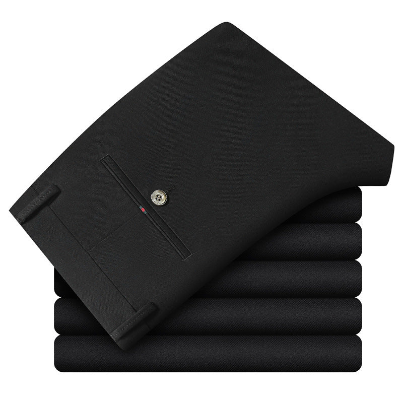 Men's Anti-wrinkle Soft Business Casual Stretch Straight Trousers