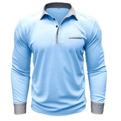 Men's Long Sleeve Lapel Polo Shirt