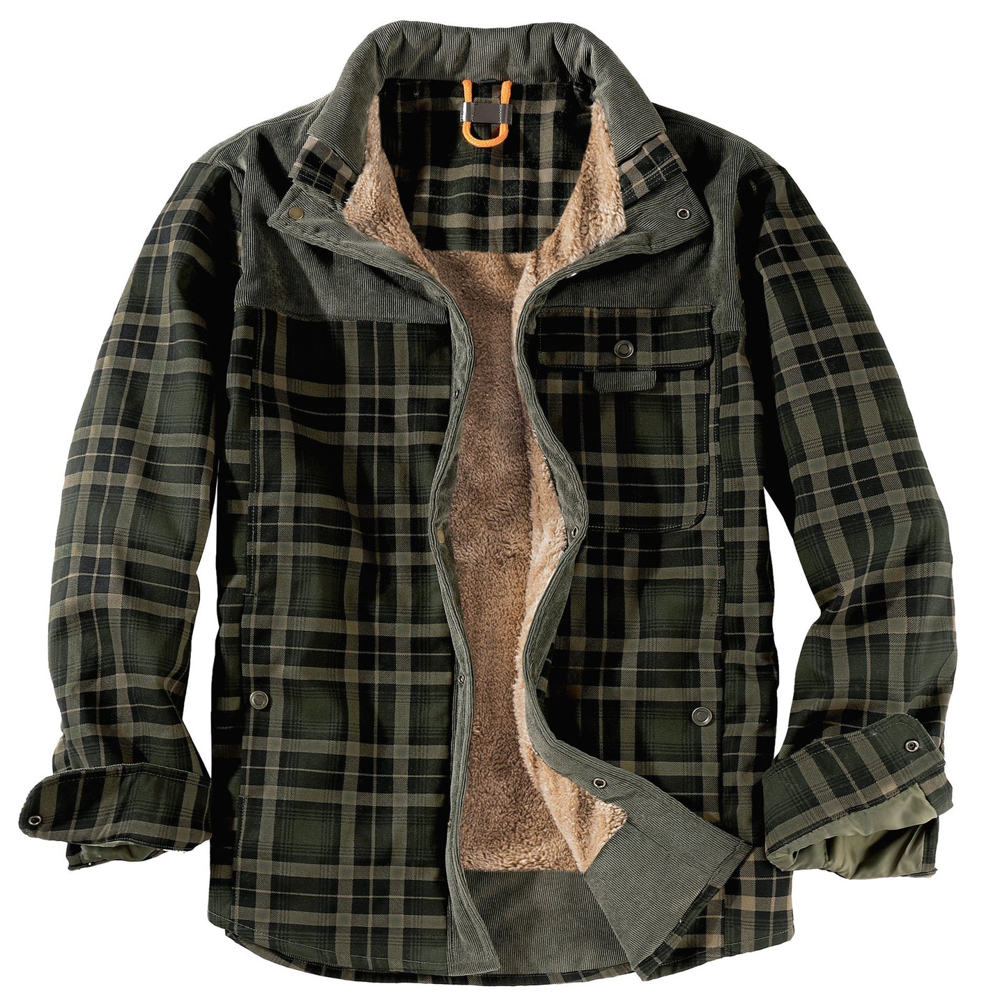 Winter Warm Cotton Plus Fleece Large Size Plaid Shirt
