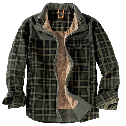Winter Warm Cotton Plus Fleece Large Size Plaid Shirt
