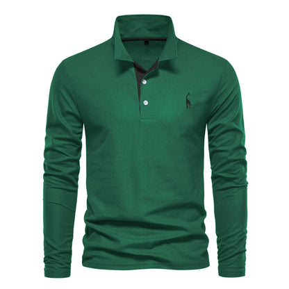 Spring New Lapel Men's Cotton Embroidered POLO Shirt