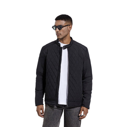 2024 Men's Casual Diamond Stand Collar Fashion Quilted Jacket