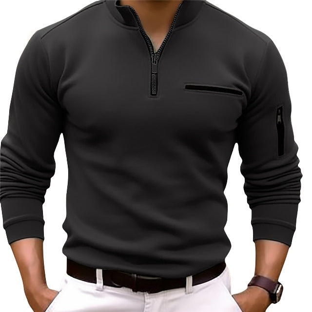 Men's Athletic Arm Zip POLO Shirt
