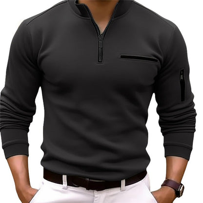 Men's Athletic Arm Zip POLO Shirt