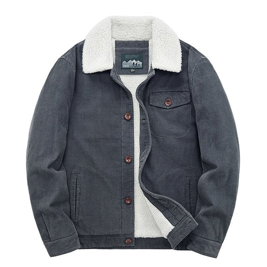 Lambswool plus velvet thickened cotton jacket