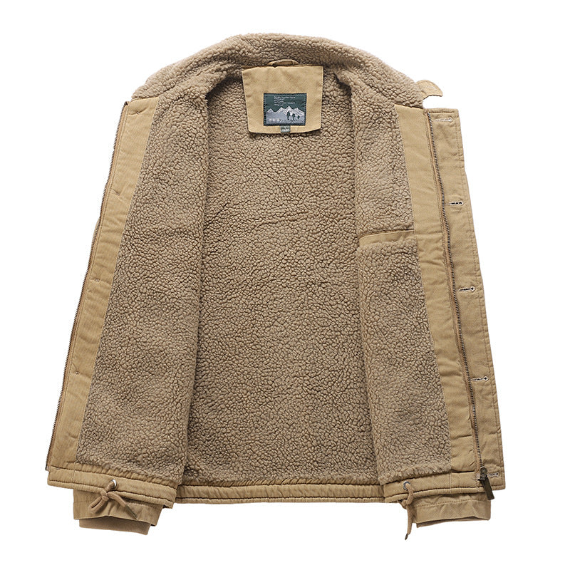 Thickened fleece vintage jacket