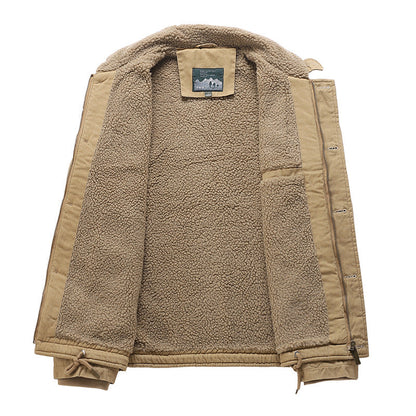 Thickened fleece vintage jacket