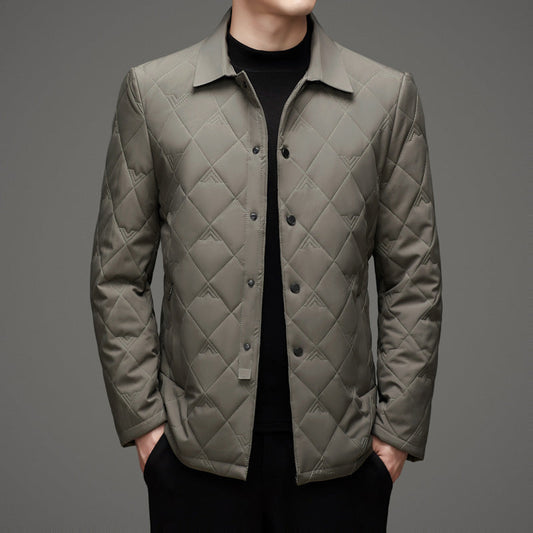Men's plaid lapel cotton jacket