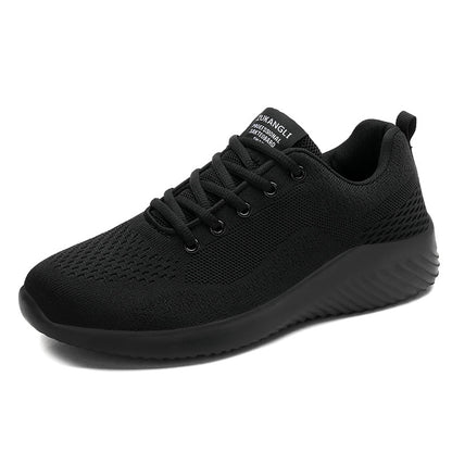 Men's Large Size Leather Waterproof Casual Running Black Sports Shoes