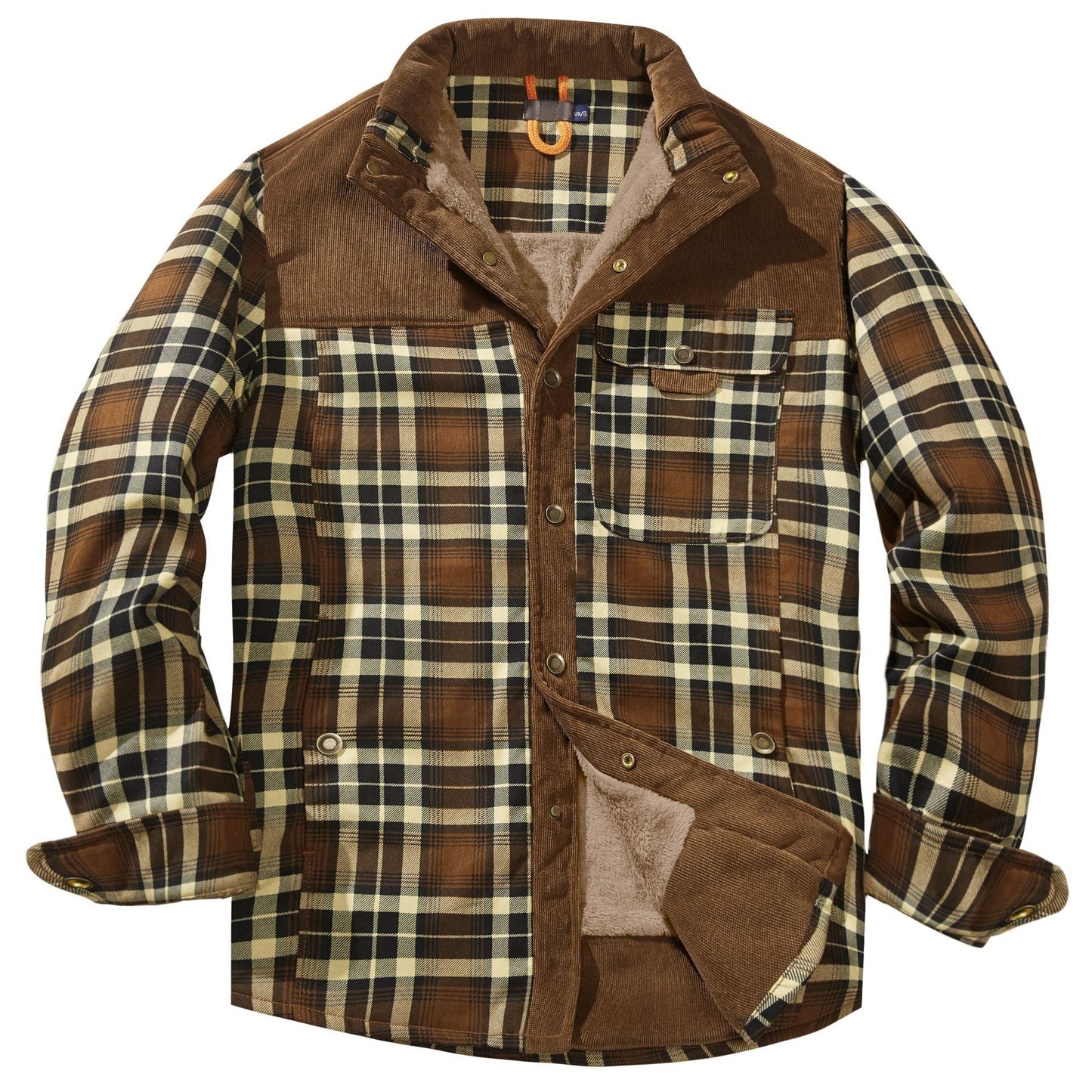 Winter Warm Cotton Plus Fleece Large Size Plaid Shirt