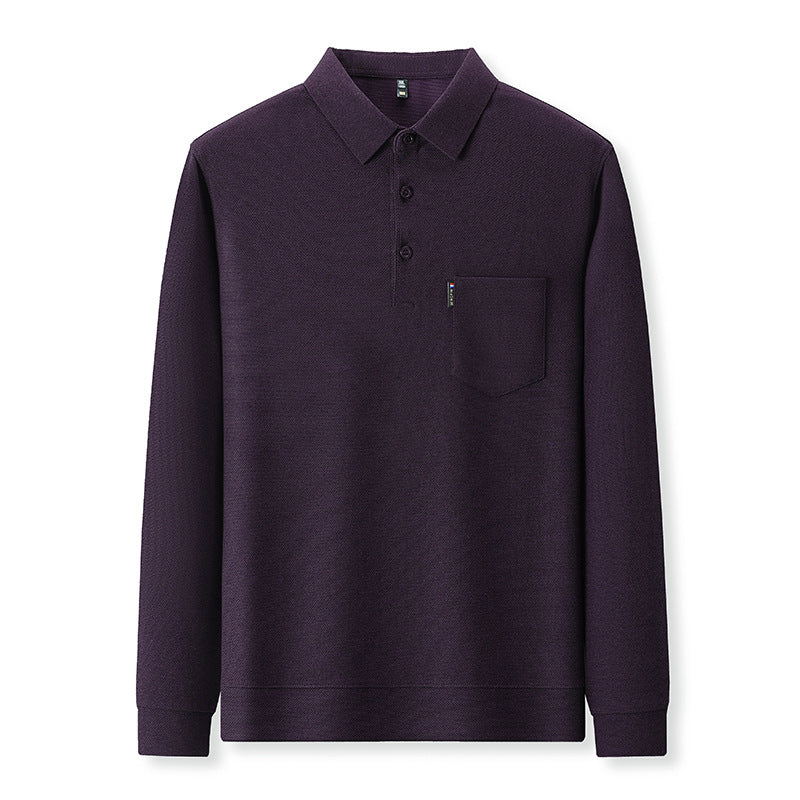 2023 New Men's Casual Business Lapel Bottoming POLO Shirt