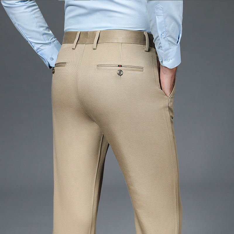Men's Anti-wrinkle Soft Business Casual Stretch Straight Trousers