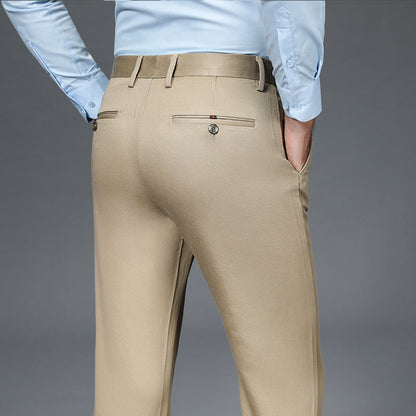 Men's Anti-wrinkle Soft Business Casual Stretch Straight Trousers