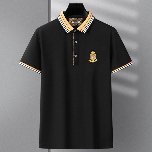 Men's High-end Mulberry Silk Loose Business Casual POLO Shirt