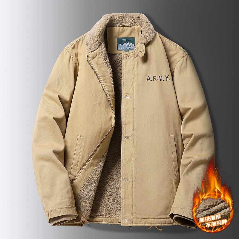Thickened fleece vintage jacket