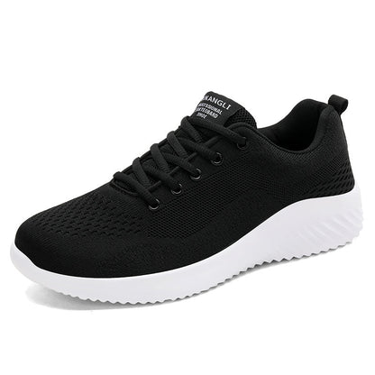 Men's Large Size Leather Waterproof Casual Running Black Sports Shoes