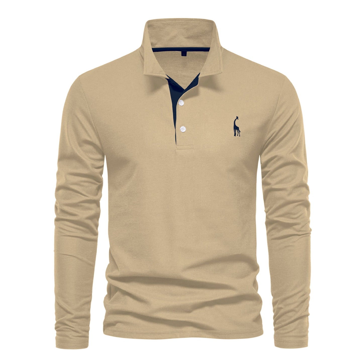 Spring New Lapel Men's Cotton Embroidered POLO Shirt