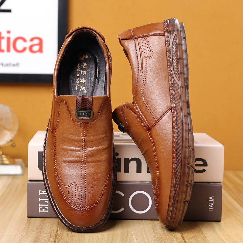 Men's Trendy Tendon Soft Sole Non-slip Versatile Casual Leather Shoes