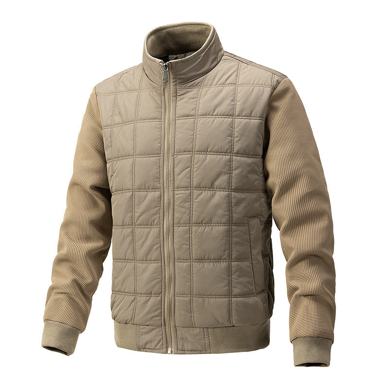 2024 Men's Plaid Knit Sleeve Casual Jacket