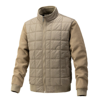 2024 Men's Plaid Knit Sleeve Casual Jacket