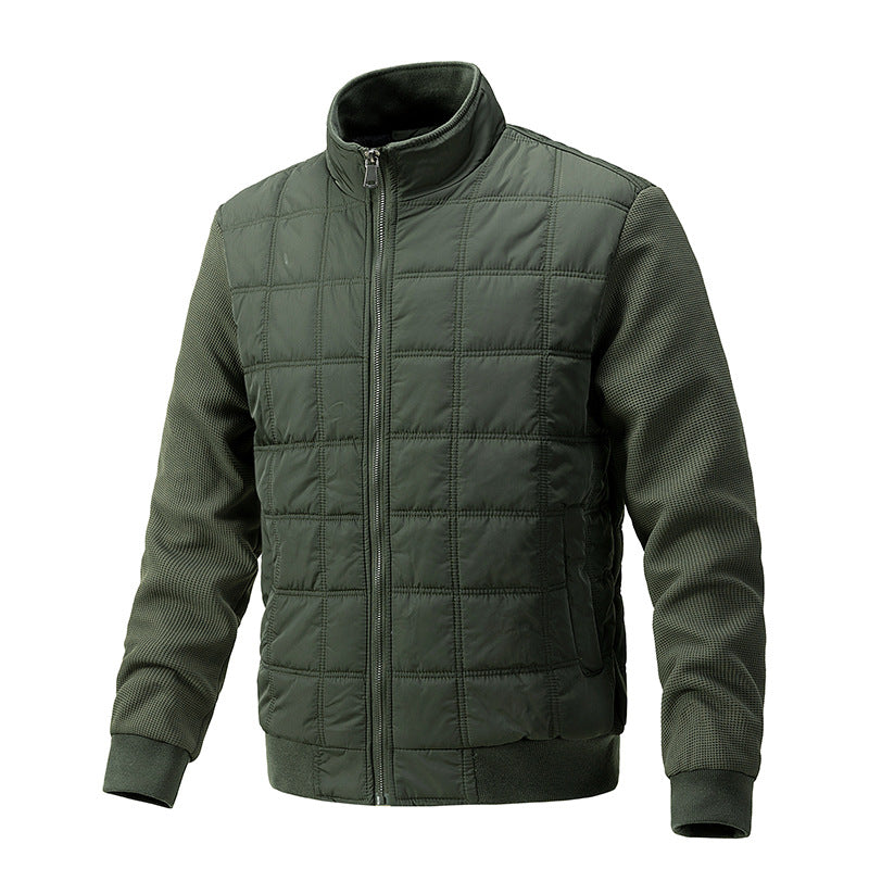 2024 Men's Plaid Knit Sleeve Casual Jacket