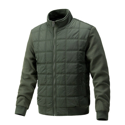 2024 Men's Plaid Knit Sleeve Casual Jacket