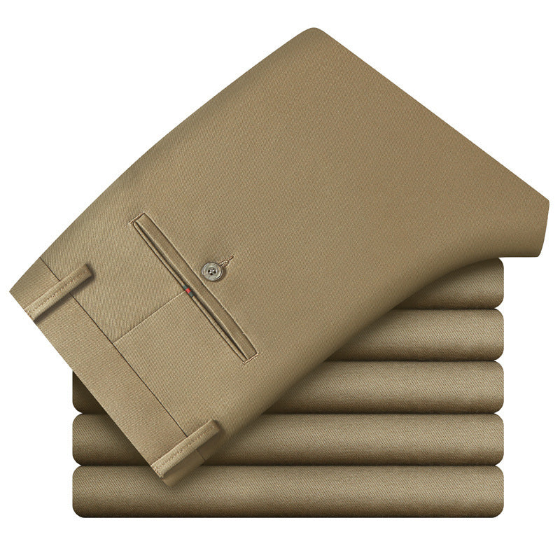 Men's Anti-wrinkle Soft Business Casual Stretch Straight Trousers