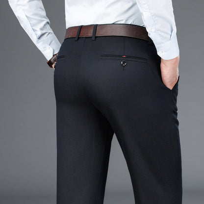 Men's Anti-wrinkle Soft Business Casual Stretch Straight Trousers