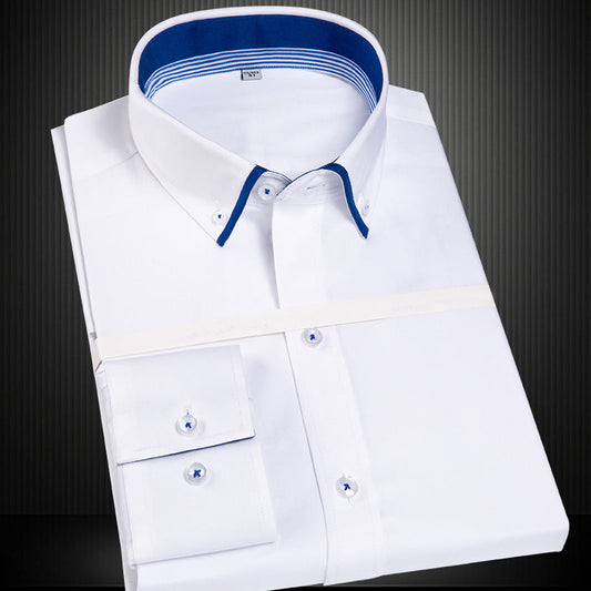 Men's 100% Cotton No-iron Long-sleeved Shirt