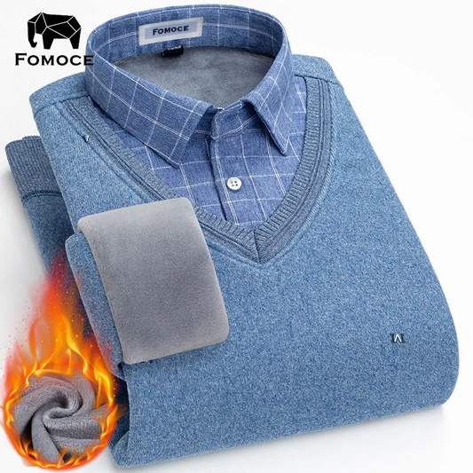 Winter plush plaid sweater