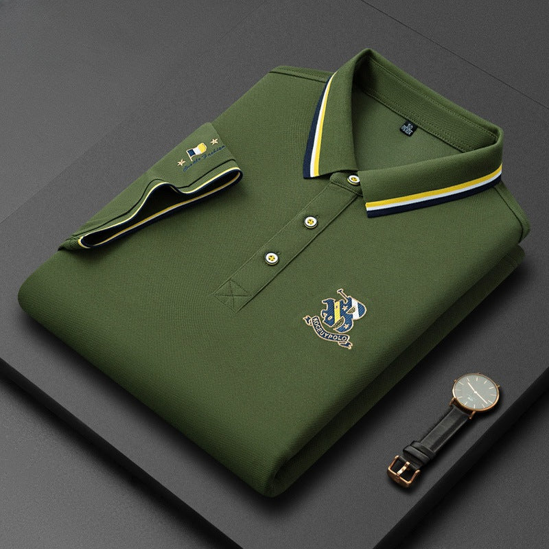 Men's 2024 New Ice Silk Casual Short-sleeved POLO Shirt